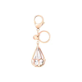 Swarovski Rose Gold-Plated Keychains Unisex White