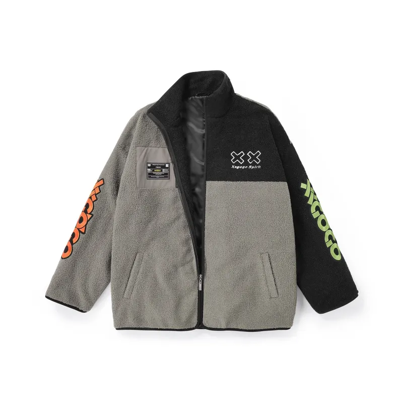 XXGOGO Letter Lapel Loose Fit Puffer Jacket Unisex-0
