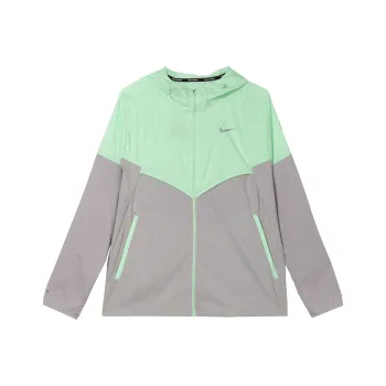 Nike Windrunner Repel Waterproof Running Jacket Green Grey