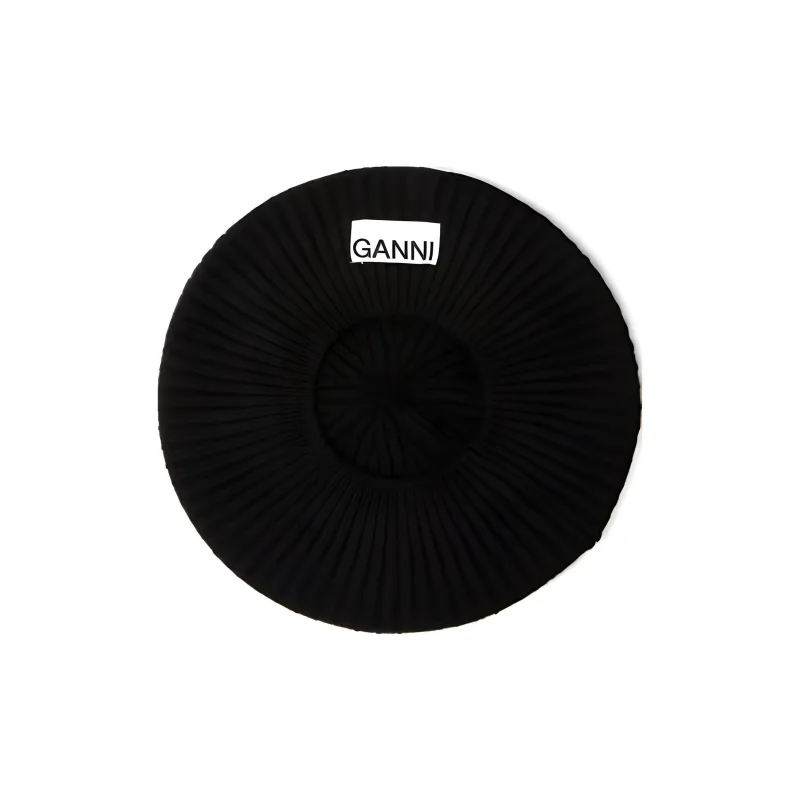 GANNI Recycled Wool Berets Women's Black Multicolor-1