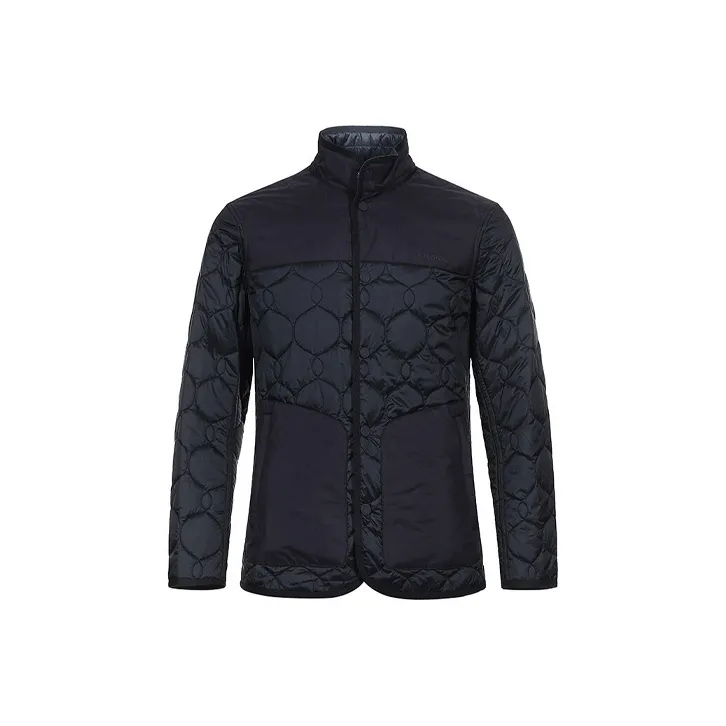 Zzegna FW21 Solid Color Stand Collar Puffer Jacket Men's Black-0