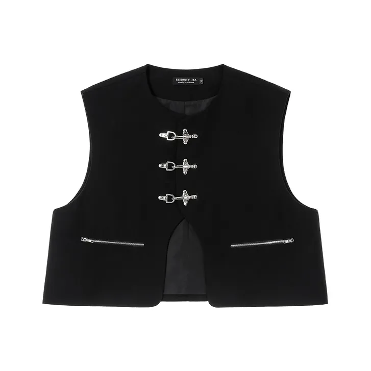 ETERNITY ITA Loose Fit Techwear Vest Unisex Black-0