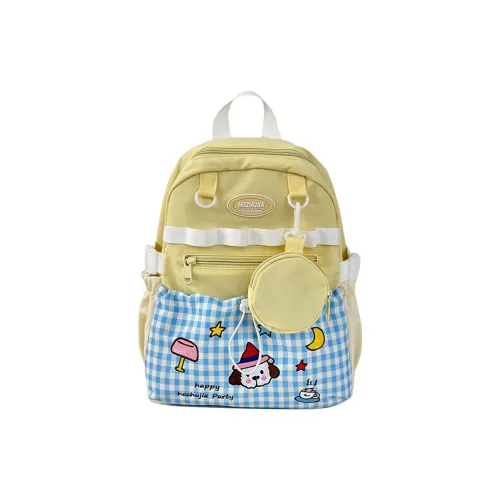 Kaka Tree Oxford Backpack Women's White/Yellow/Blue