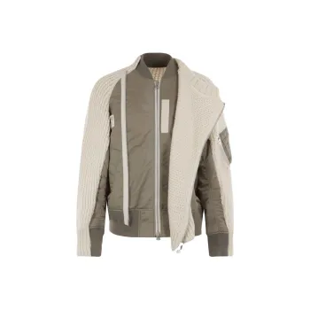 Sacai Waffle-knit High-neck Padded Jacket