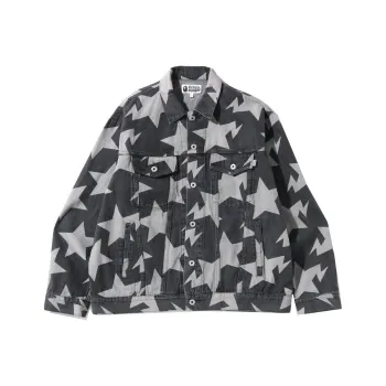 A BATHING APE Sta Pattern Loose Fit Denim Jacket