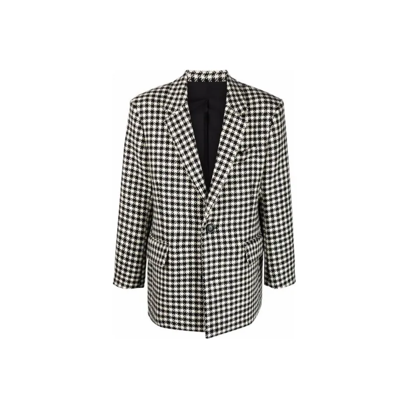 AMIPARIS Houndstooth Pattern Blazer Jacket-0