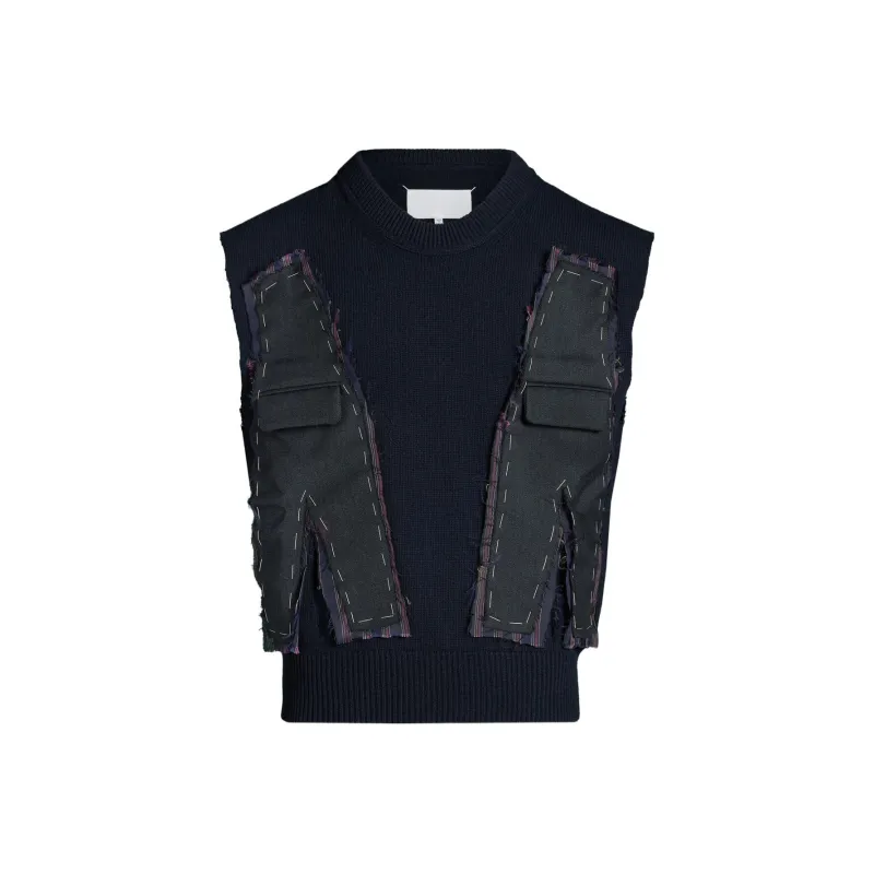 Maison Margiela x Pendleton FW23 Vest Unisex Marine Blue-0