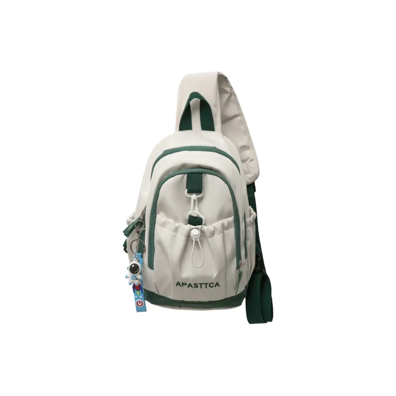 BAODIDAISHU Nylon Crossbody Bag, Backpack, Sling Bag Regular Unisex Light Gray/Black/Red/Green-8
