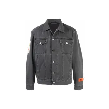 HERON PRESTON Denim Jackets Men Gray