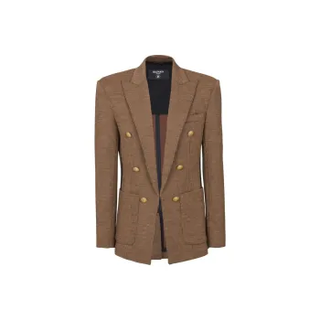 BALMAIN Houndstooth Peak lapels Blazer