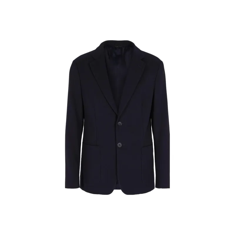 GIORGIO ARMANI Micro canneté Effect Notched lapel Blazer-0