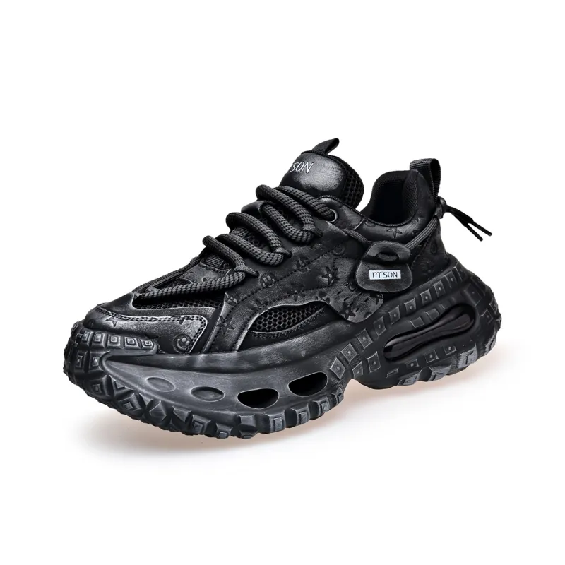 PT'SON Breathable Lightweight Height Increasing Low Top Chunky Sneakers Men's-1