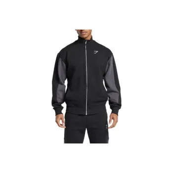 GYMSHARK PIQUE Jackets Coats Men's Black/Agate Gray