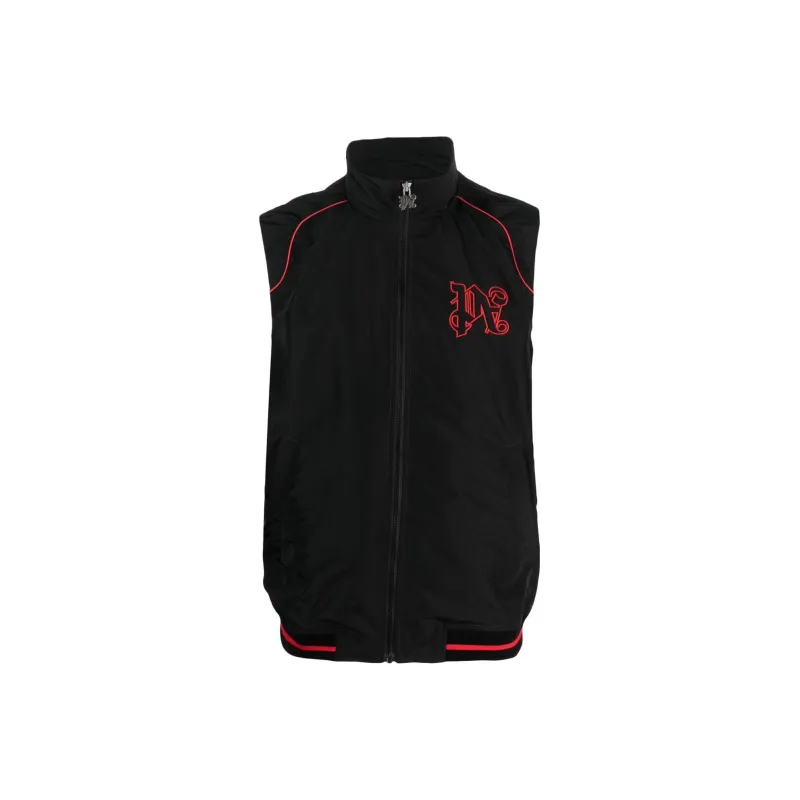 PALM ANGELS Paddock Logo-embroidered Vest-0