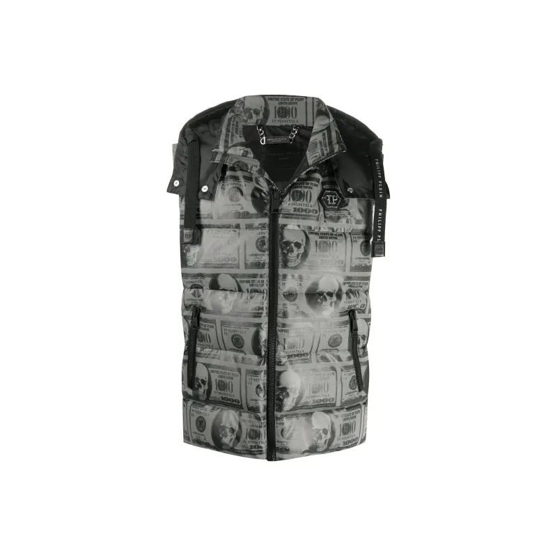 PHILIPP PLEIN SKull Dollar Feather Down Vest-0