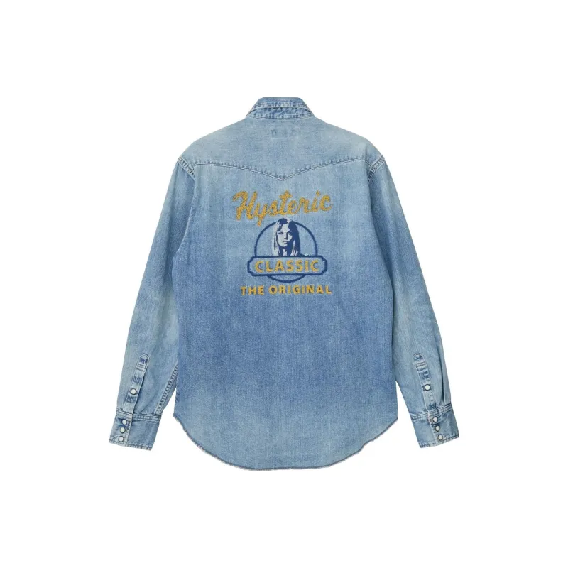 HYSTERIC GLAMOUR Denim Jackets Men Light Indigo-0