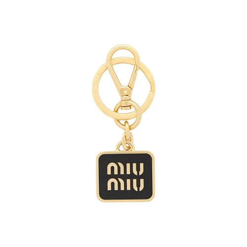 MIU MIU Brass Keychains Unisex Gold