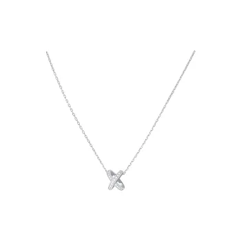 Chaumet Liens Lineage Lifetime Series 18K White Gold Diamond Necklaces Women's Silver