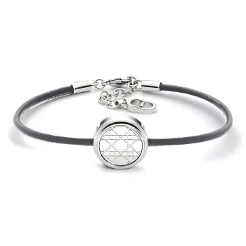 DIOR Brass Lambskin Bracelets Men's Silver