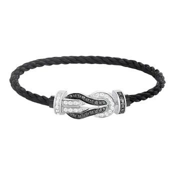 FRED 18K White Gold Diamonds Bracelets Unisex Black