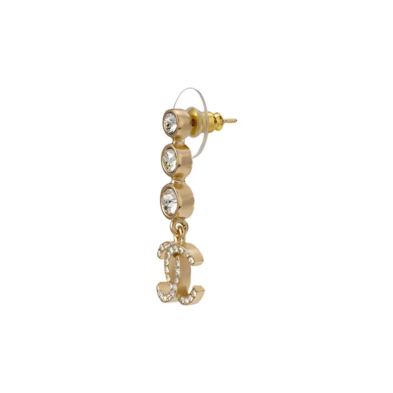 CHANEL Crystal Cc Drop Earrings-1