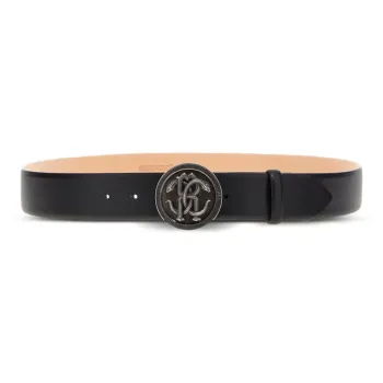 Roberto Cavalli Cattle Leather Belts Men's Black 