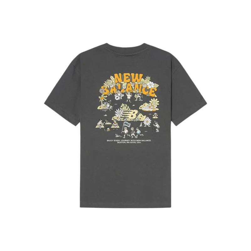 New Balance UNI NB BOYSEMI OVER FIT T Shirt Unisex 60 Charcoal-1