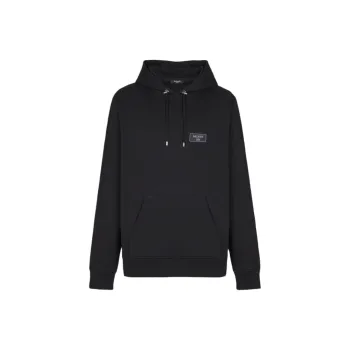 BALMAIN Logo Patch Drawstring Hoodie