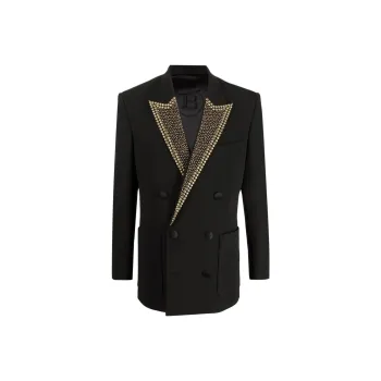 BALMAIN Embroidered Studs Collar Blazer