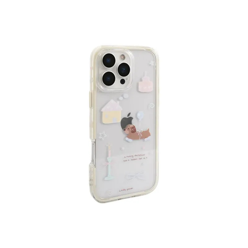 Sopi Acrylic Material 2 in 1 House Balloon Puppy Phone Cases Compatible With IPhone 16/15 Pro Max/Apple 13/14 Pro/Max-2