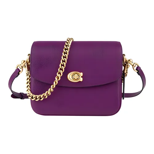 COACH Cassie Cow Leather Portable Crossbody Bag, Shoulder Bag Small Size Women's Purple