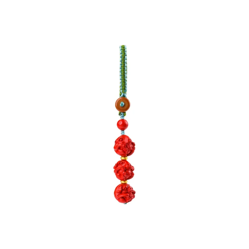 TIANTAISHAN Reconstructed Cinnabar Ornaments Unisex-3