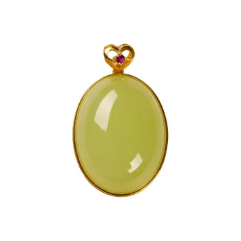 Execute The Blessing Hetian Jade Pendants Yellow Jade Unisex