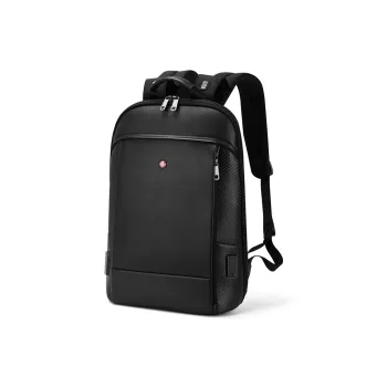 CROSSGEAR Cow Leather Backpack Regular Unisex Black