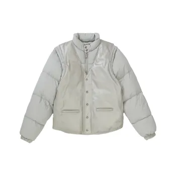 Supreme Schott Down Leather Vest Puffy Jacket