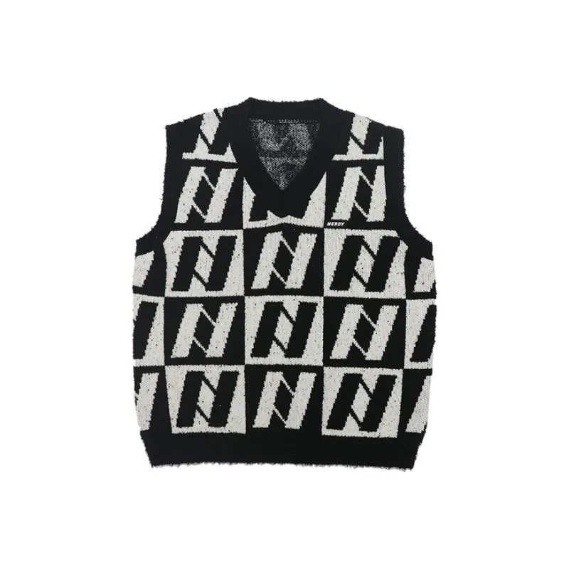 NERDY FW22 Vest Unisex Black White-0