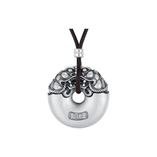 Old Qingyun Silver Building 999 Fine Silver Pendants Unisex-0