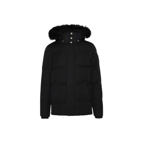 Moose Knuckles FW21 Solid Color Hooded Down Jacket Men's Black