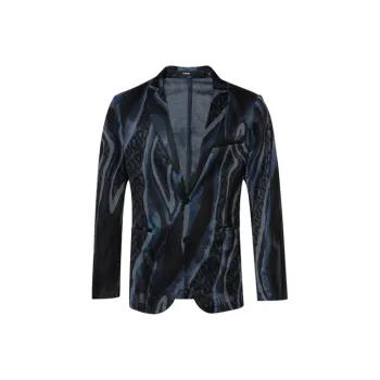 RARE Casual Suit Men's Black Blue