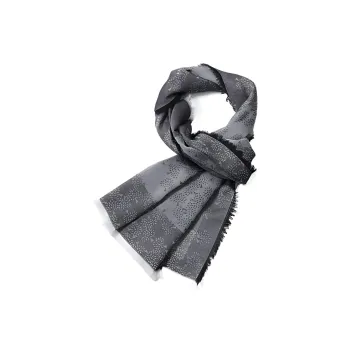 Mulberry Cotton Knit Scarves Unisex Gray