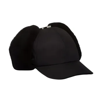 PRADA Re Nylon Shearling trim Hat
