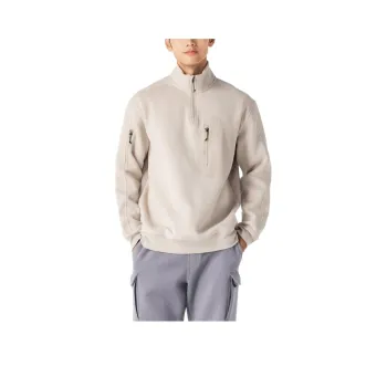 DECATHLON 500 Series DOMYOS Sweatshirt Men's Light White Lime Gray