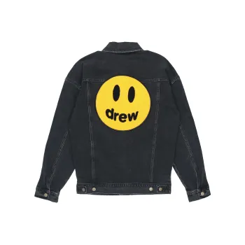 Drew House Smiley Collection Denim Jackets Unisex Black