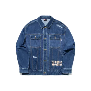 LiNing Denim Jacket Men's Dark Denim Blue
