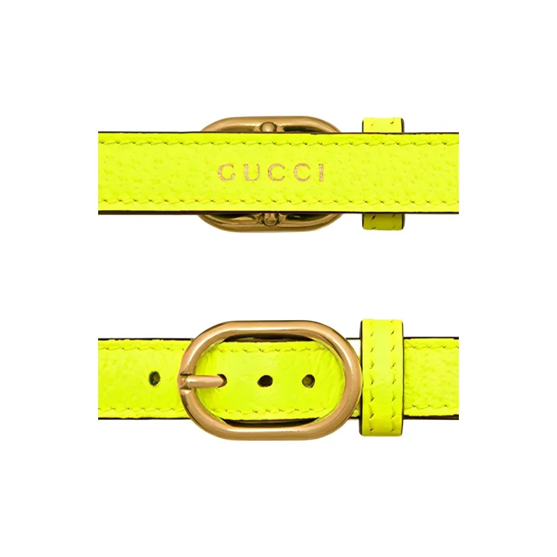 GUCCI Diana Leather Bag Strap Women's Yellow-4