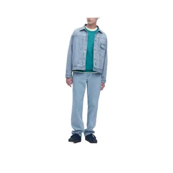 UNIQLO Denim Jackets Unisex Sky Blue
