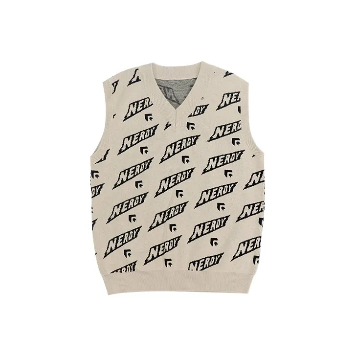 NERDY Loose Fit Vest Fall Unisex Khaki-0