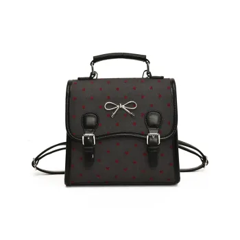 Yalu PU Backpack Regular Women's Gray Heart/Spade Heart/Black Butterfly