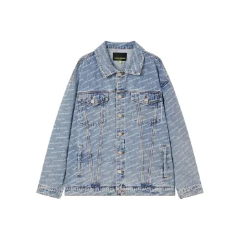 Caver&Hunter Spring Fall Denim Jacket Unisex Light Blue