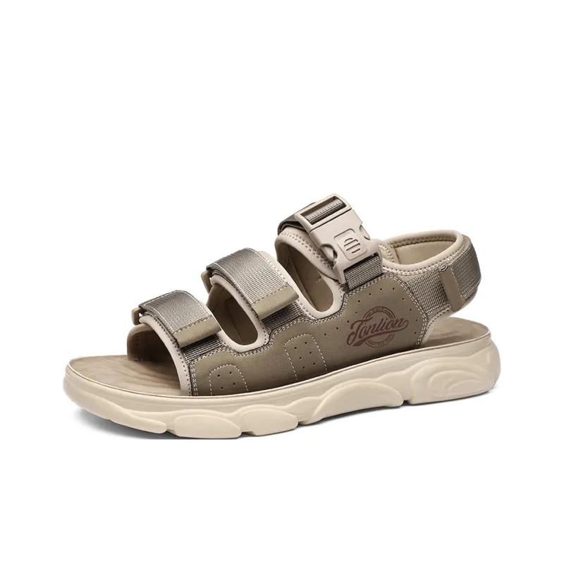 Tonlion Beach Sandals Men Black/Green/Sand-14